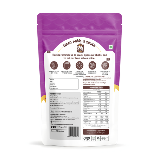 Hunger Classic Raisins | Premium Golden Kishmish Online | Seedless | Natural Sugar