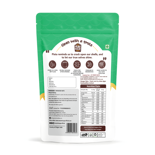 Hunger Classic Pistachios | Premium Pista Nuts Online | Crunchy | Protein Rich