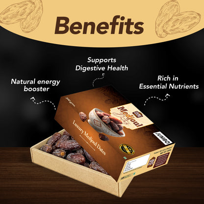 Hunger Jumbo Medjool Dates | Premium Extra Large Khajoor | 500g & 1kg