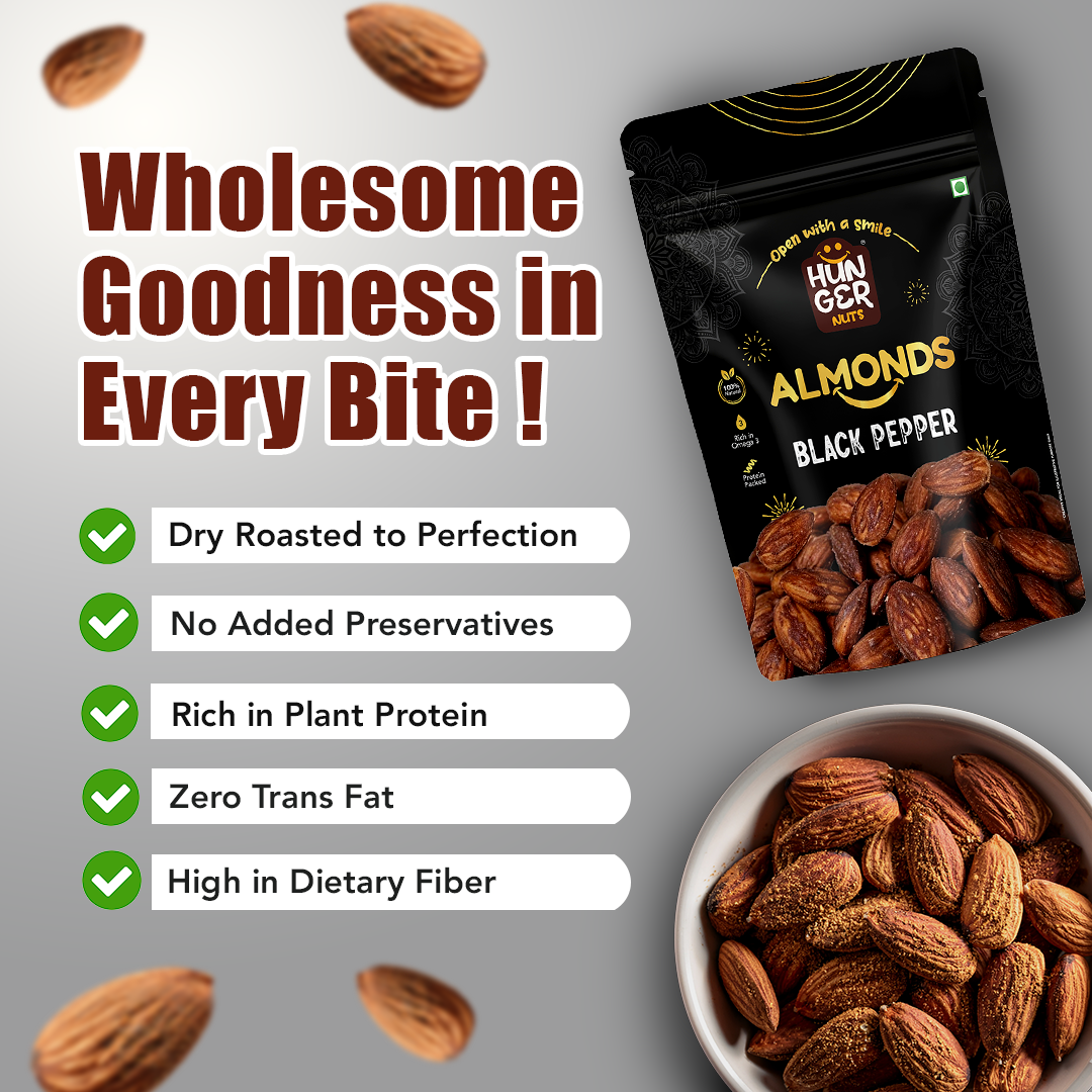 Hunger Black Pepper Almonds