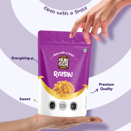 Hunger Classic Raisins | Premium Golden Kishmish Online | Seedless | Natural Sugar